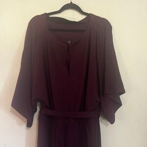 Berry/plum waist tie romper